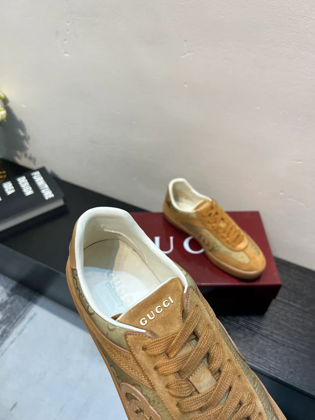 Gucci Tennis 1977 Beige and Tan GG Monogram Suede Lifestyle Sneakers 7
