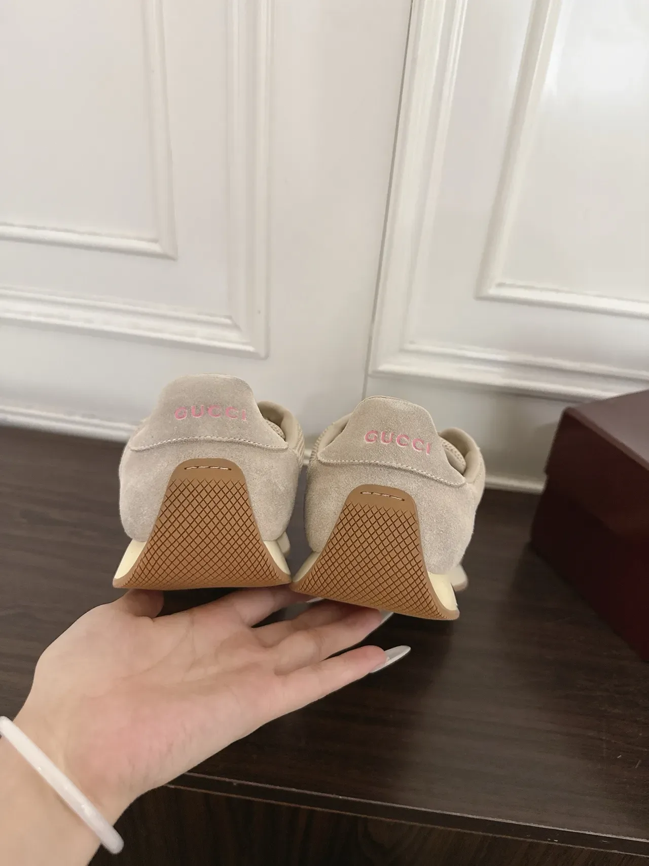 Gucci Tennis 1977 Beige Mesh and Suede Web Stripe Lifestyle Sneakers 3