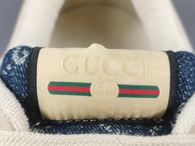 Gucci Tennis 1977 Beige Monogram Web Stripe Lifestyle Sneakers 4