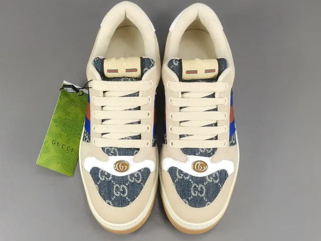 Gucci Tennis 1977 Beige Monogram Web Stripe Lifestyle Sneakers 12