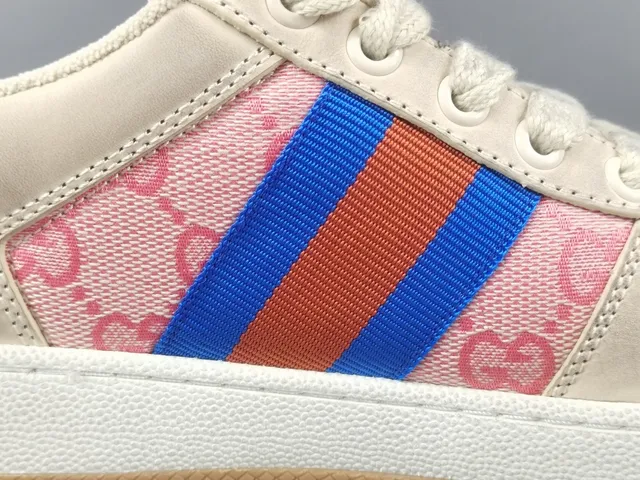 Gucci Tennis 1977 Beige Pink Red Blue Web Lifestyle Sneakers 9