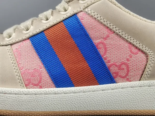 Gucci Tennis 1977 Beige Pink Red Blue Web Lifestyle Sneakers 10