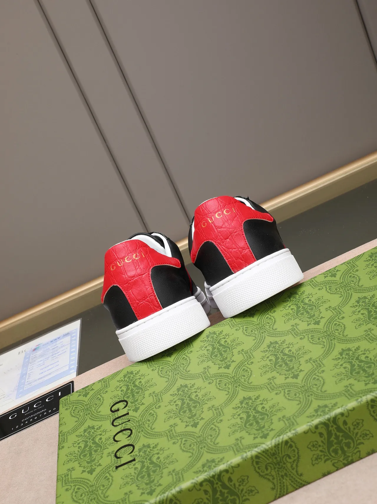 Gucci Tennis 1977 Black Red Green Web Lifestyle Sneakers 3
