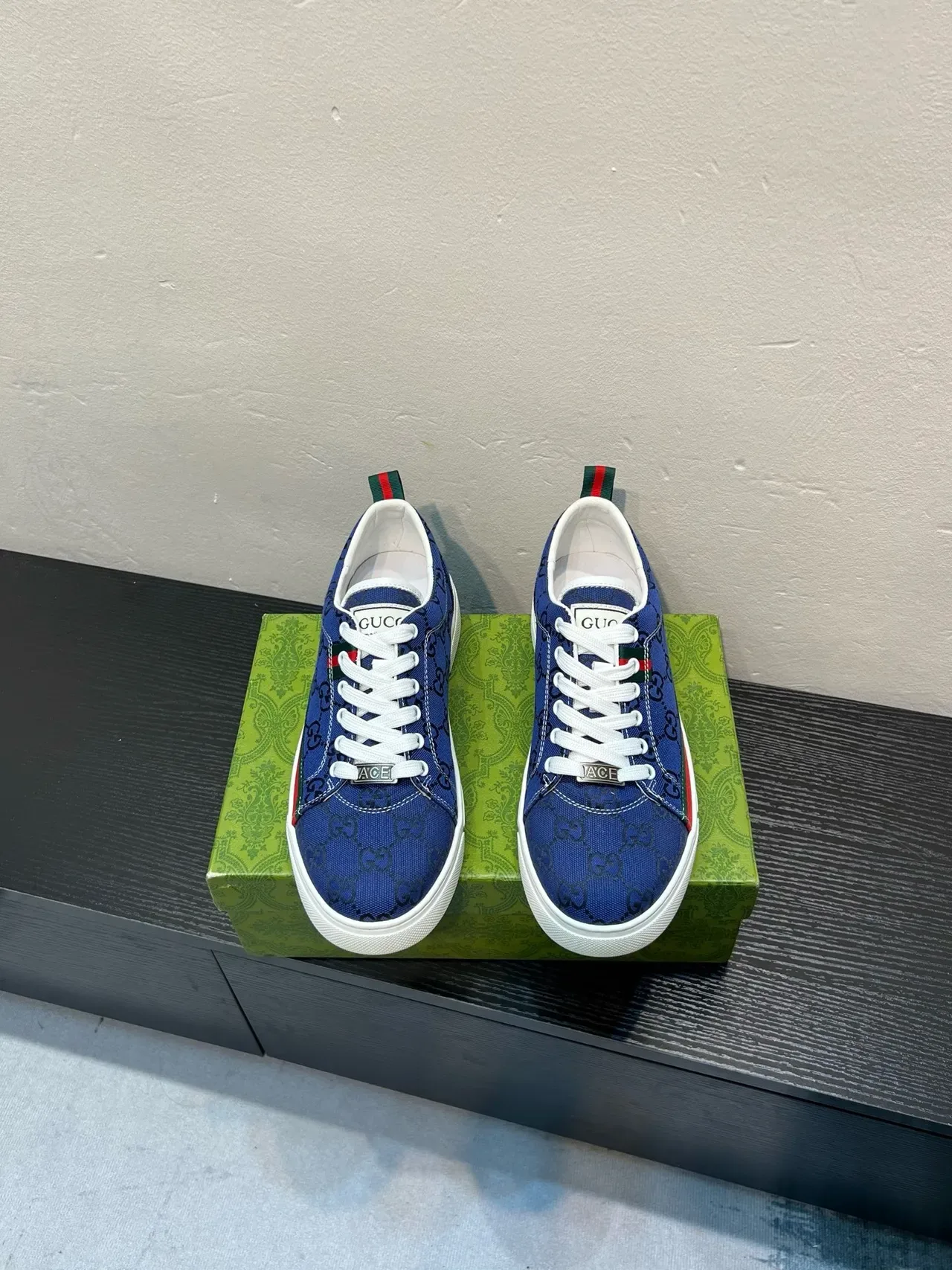 Gucci Tennis 1977 Blue GG Monogram Web Stripe Lifestyle Sneakers 2