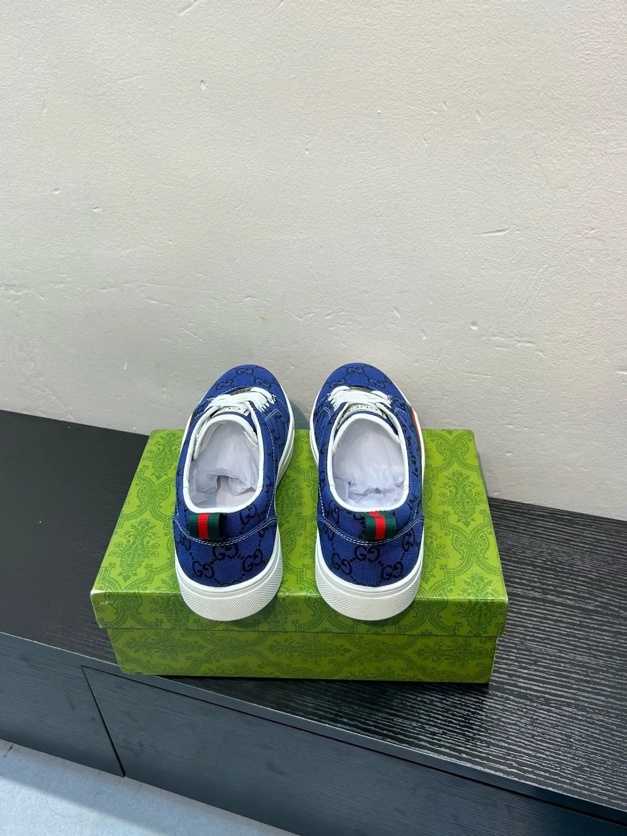 Gucci Tennis 1977 Blue GG Monogram Web Stripe Lifestyle Sneakers 5