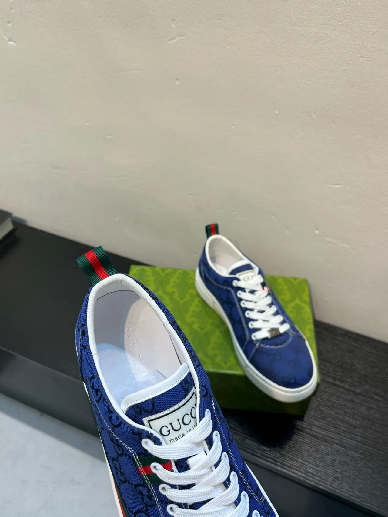 Gucci Tennis 1977 Blue GG Monogram Web Stripe Lifestyle Sneakers 6