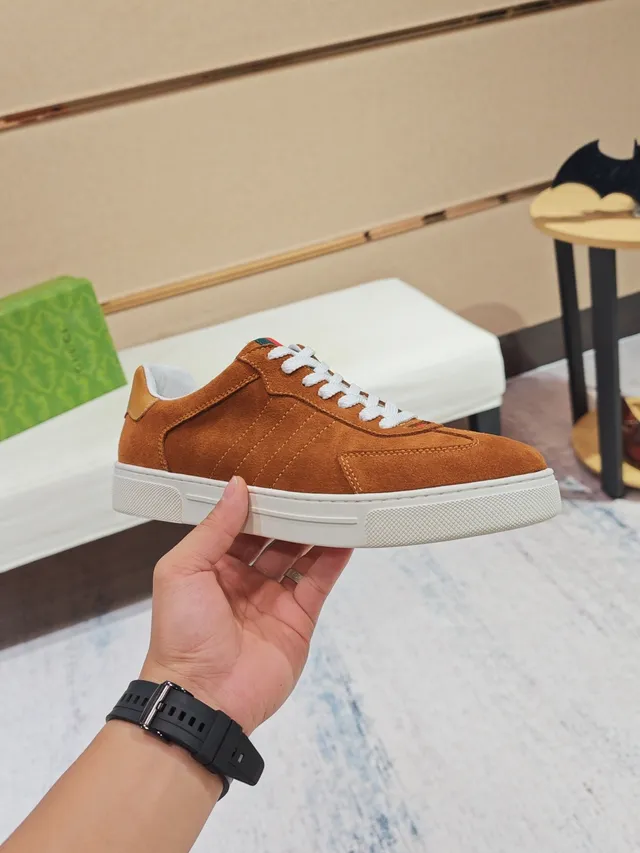 Gucci Tennis 1977 Brown Suede and White Lifestyle Sneakers 4
