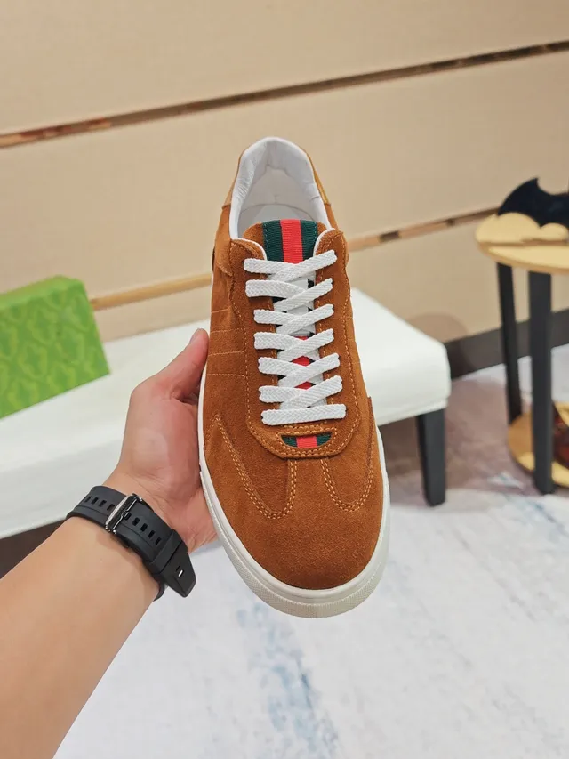 Gucci Tennis 1977 Brown Suede and White Lifestyle Sneakers 5