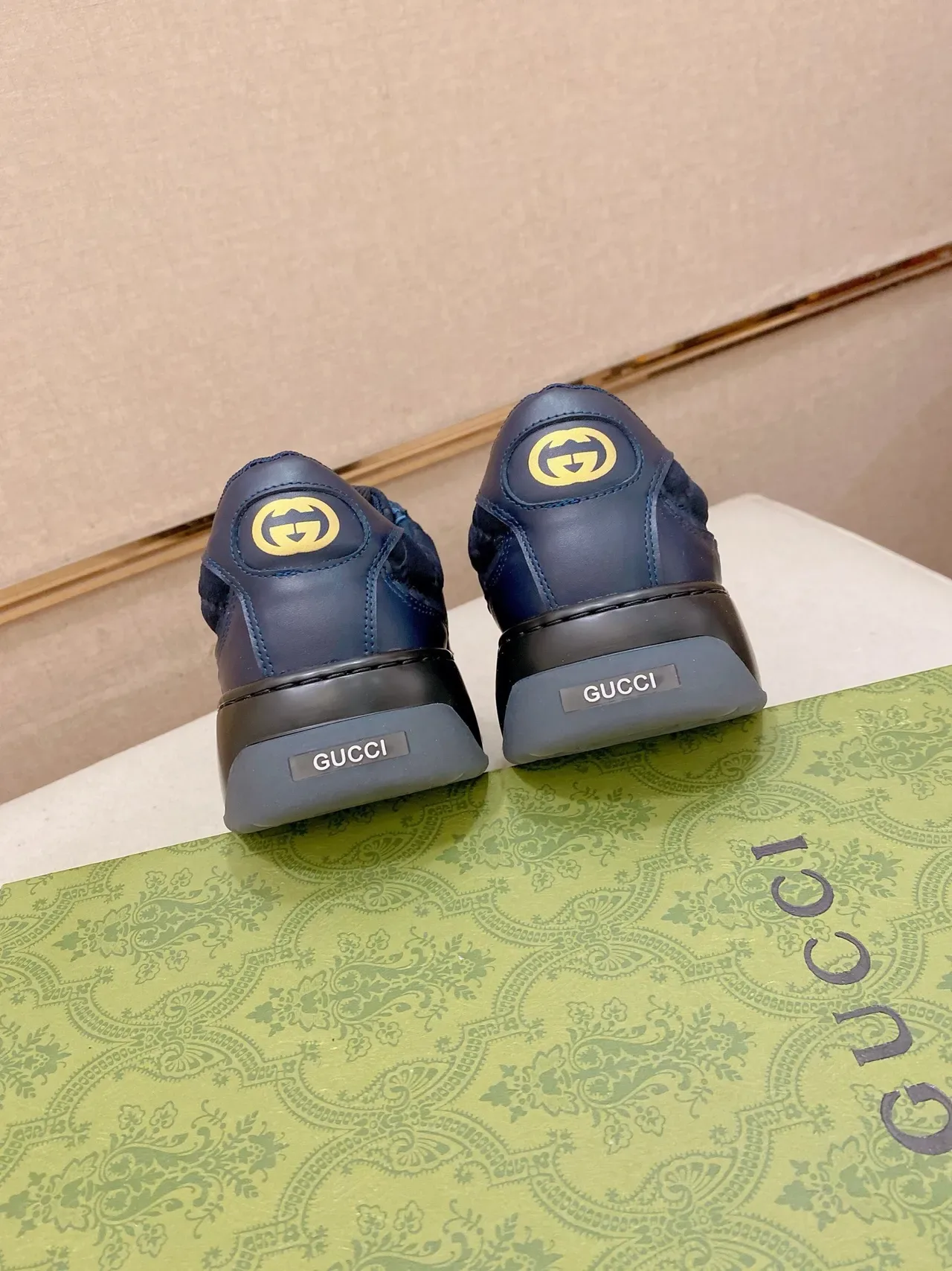 Gucci Tennis 1977 Navy Blue GG Monogram Web Stripe Lifestyle Sneakers 3