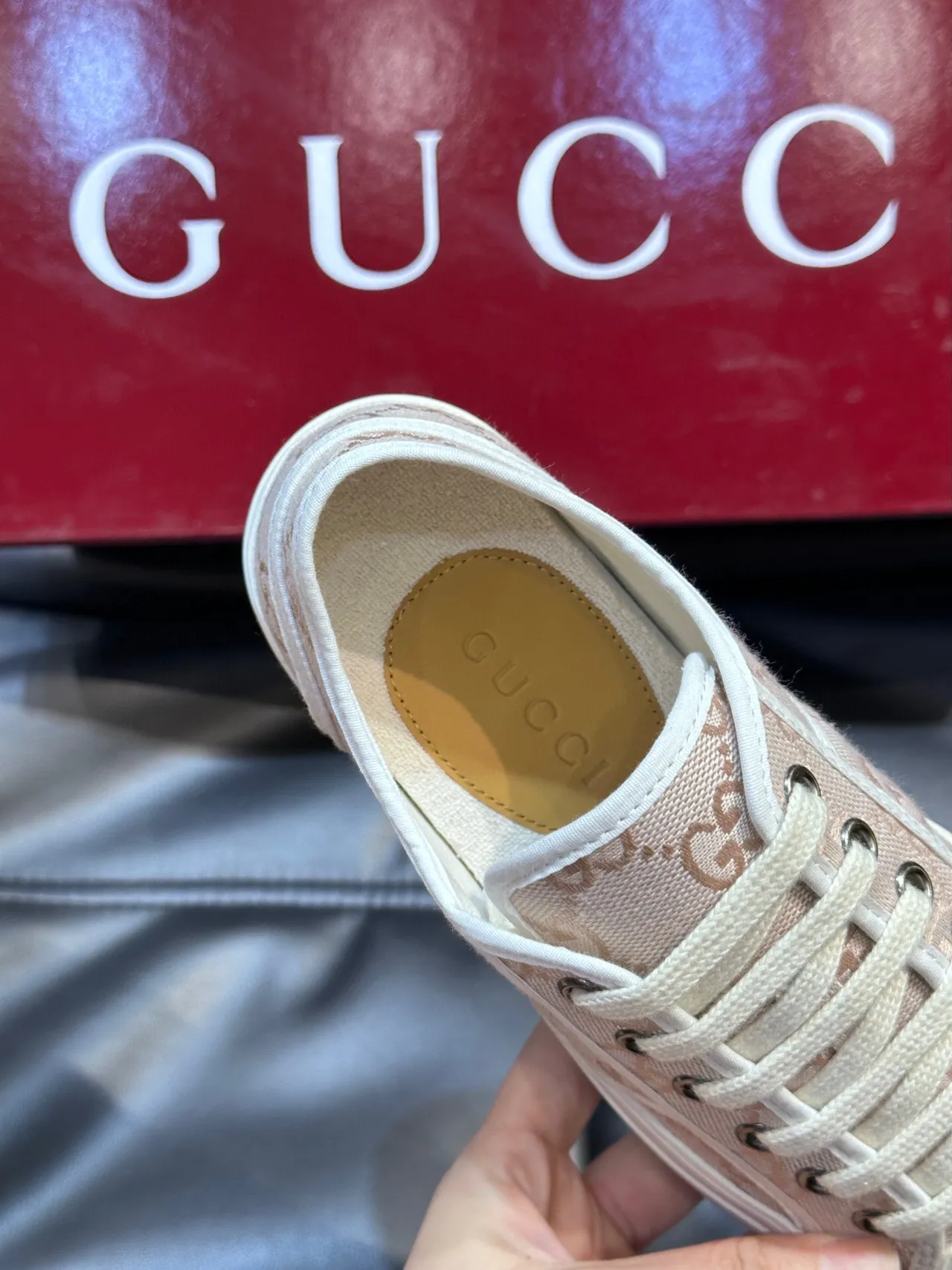 Gucci Tennis 1977 Pink Monogram Canvas Lifestyle Sneakers 2