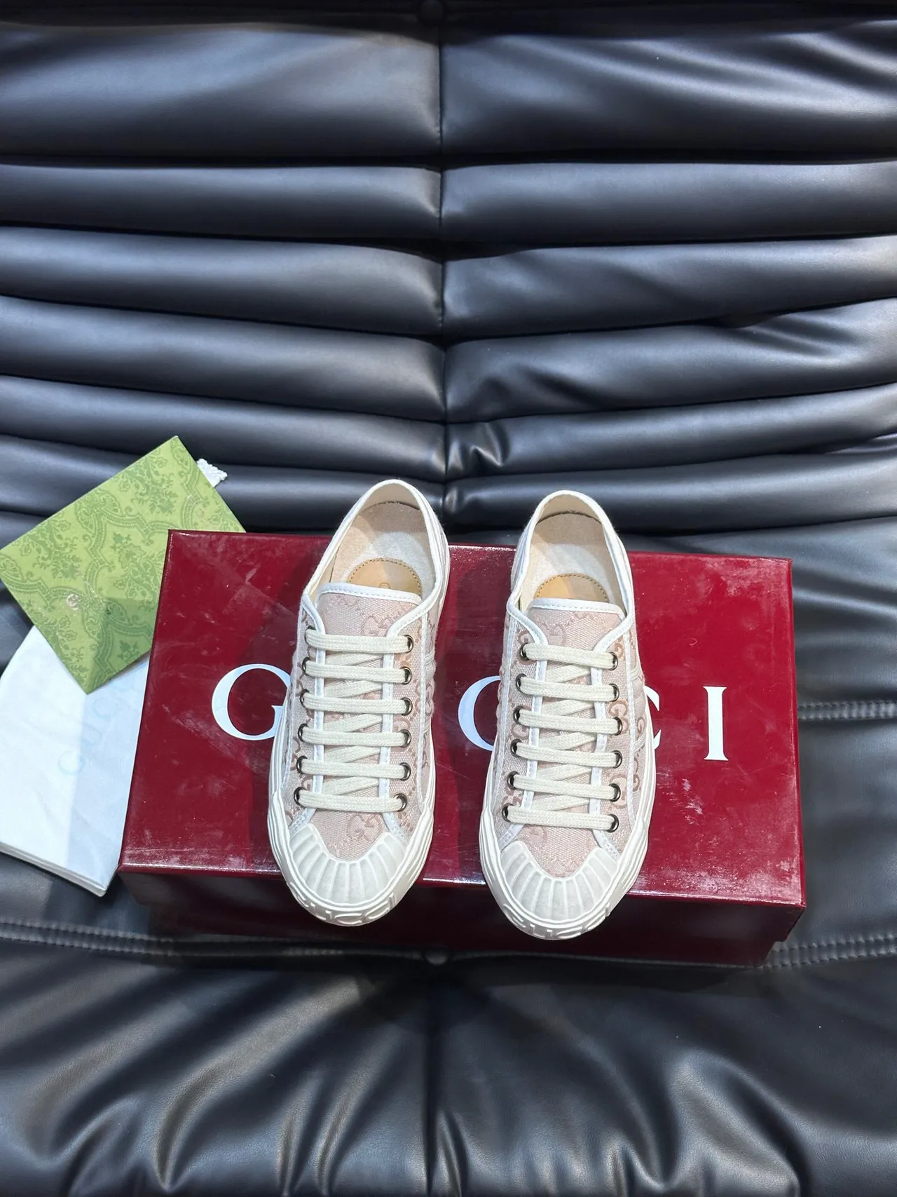 Gucci Tennis 1977 Pink Monogram Canvas Lifestyle Sneakers 3