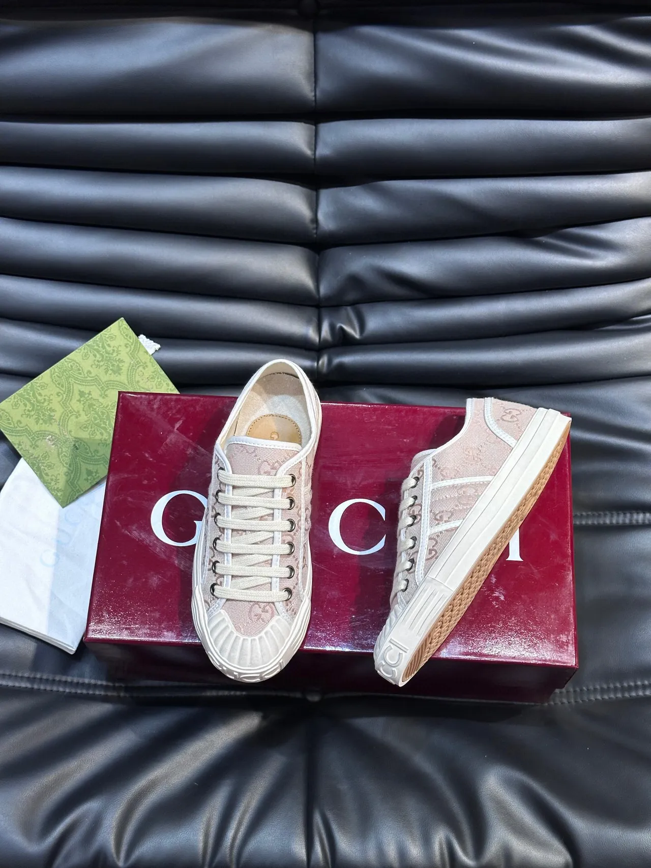Gucci Tennis 1977 Pink Monogram Canvas Lifestyle Sneakers 4