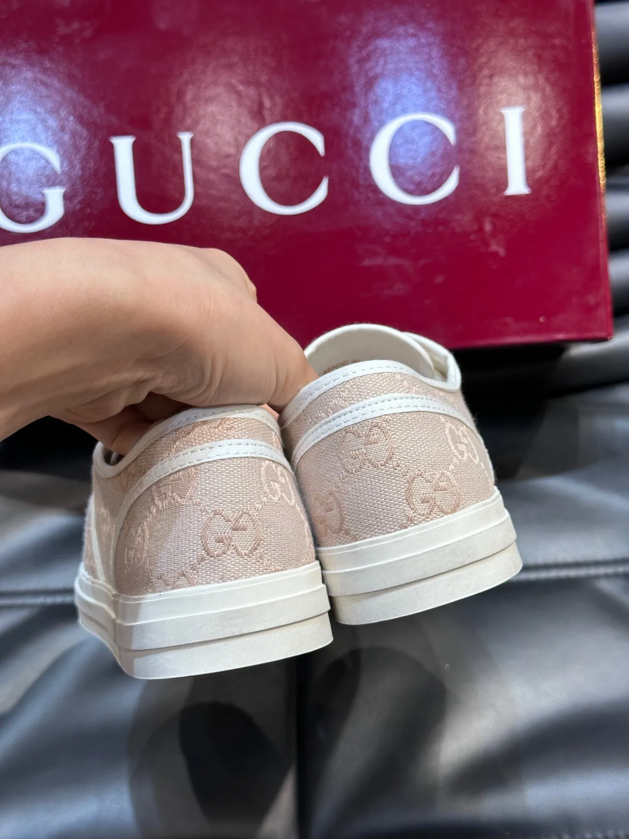 Gucci Tennis 1977 Pink Monogram Canvas Lifestyle Sneakers 8