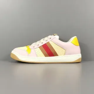 Gucci Tennis 1977 Pink Yellow Red Web Lifestyle Sneakers