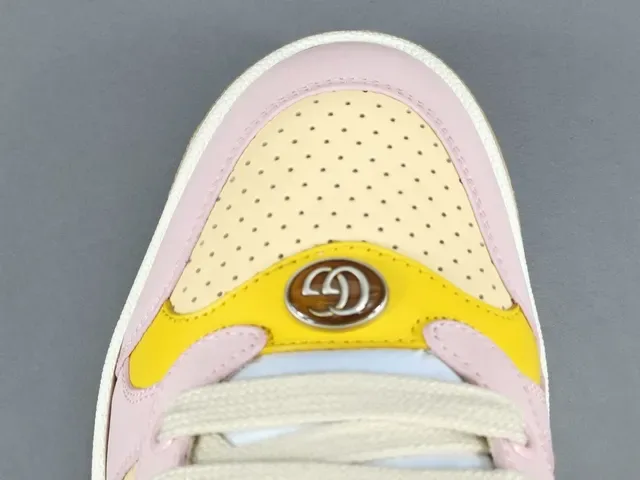 Gucci Tennis 1977 Pink Yellow Red Web Lifestyle Sneakers 2