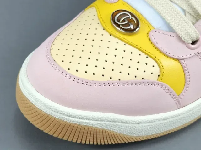 Gucci Tennis 1977 Pink Yellow Red Web Lifestyle Sneakers 9
