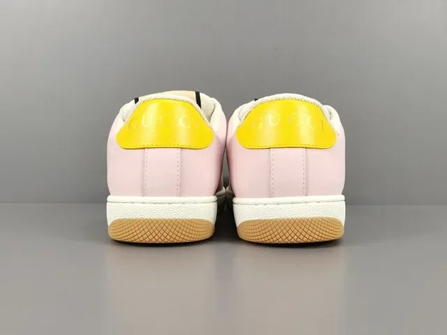 Gucci Tennis 1977 Pink Yellow Red Web Lifestyle Sneakers 13