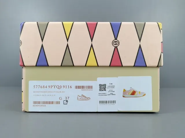 Gucci Tennis 1977 Pink Yellow Red Web Lifestyle Sneakers 16