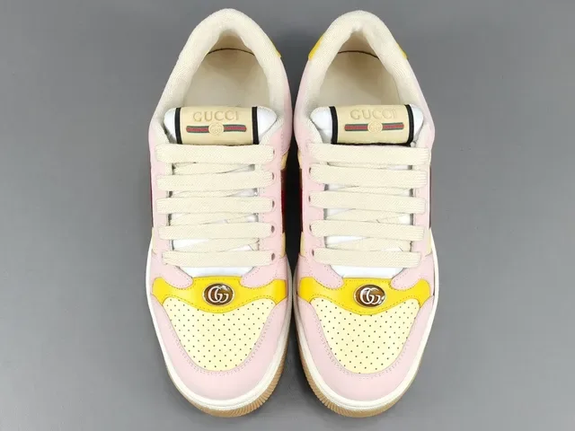 Gucci Tennis 1977 Pink Yellow Red Web Lifestyle Sneakers 18