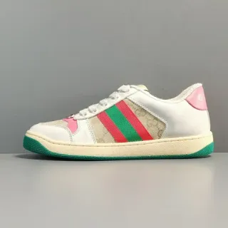 Gucci Tennis 1977 White Beige Pink Green Lifestyle Sneakers