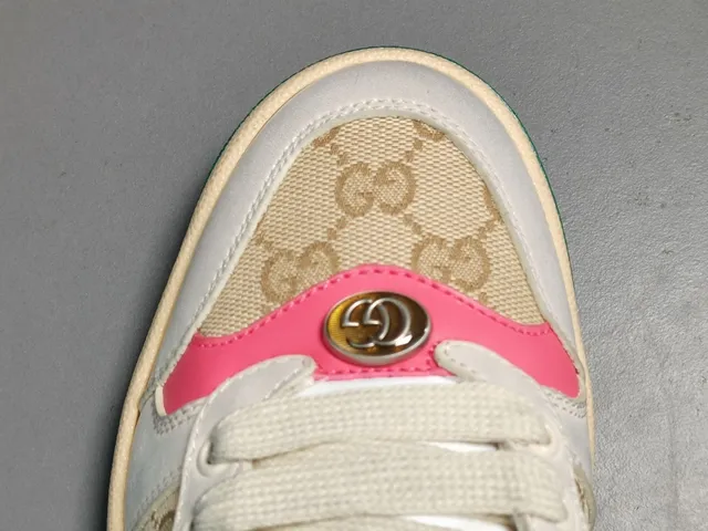 Gucci Tennis 1977 White Beige Pink Green Lifestyle Sneakers 2