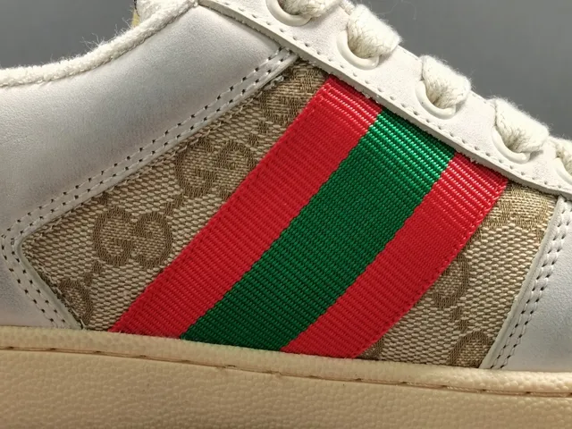 Gucci Tennis 1977 White Beige Pink Green Lifestyle Sneakers 7