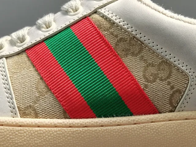 Gucci Tennis 1977 White Beige Pink Green Lifestyle Sneakers 10