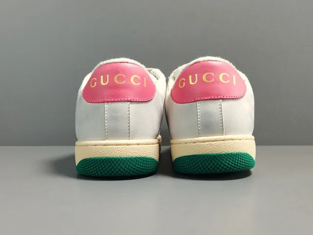 Gucci Tennis 1977 White Beige Pink Green Lifestyle Sneakers 14