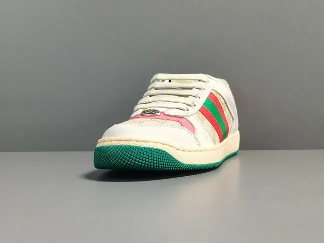 Gucci Tennis 1977 White Beige Pink Green Lifestyle Sneakers 16