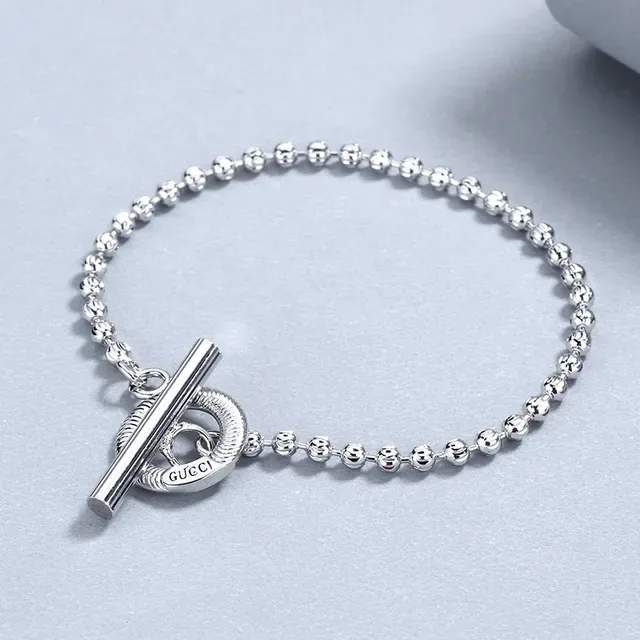 Gucci Toggle Clasp Beaded Ball Chain Bracelet 5