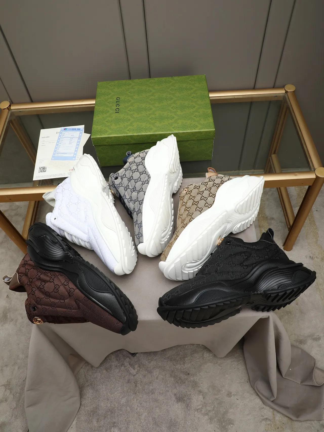 Gucci White Quilted Textile Upper Oversized Layered Sole Chunky Sneakers 2