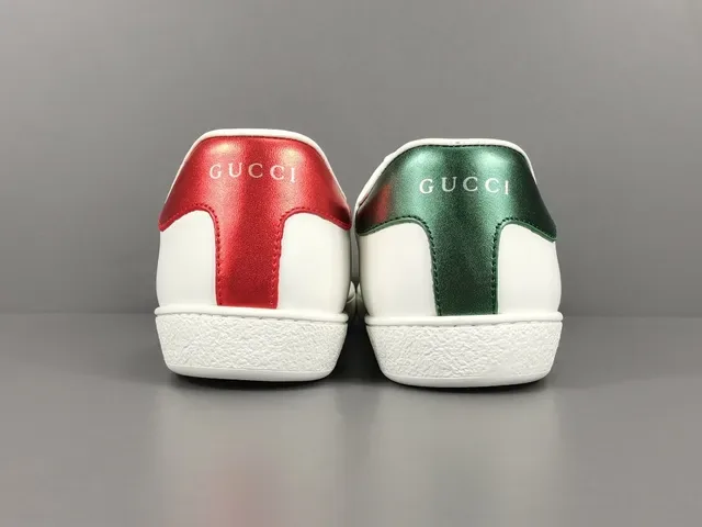 Gucci Blanc Rouge Cuir Supérieur Logo Imprimé Coté Lifestyle Sneakers 11