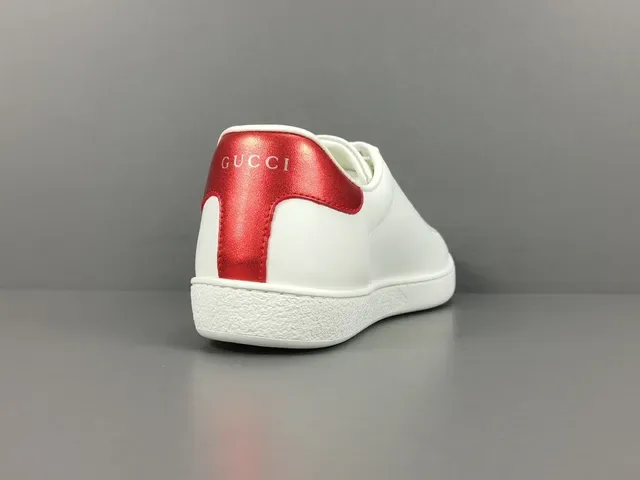 Gucci Blanc Rouge Cuir Supérieur Logo Imprimé Coté Lifestyle Sneakers 16