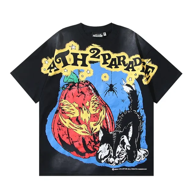 Hellstar Black Multicolor Oversized Fit Double-Sided Graphic Print T-Shirt 2