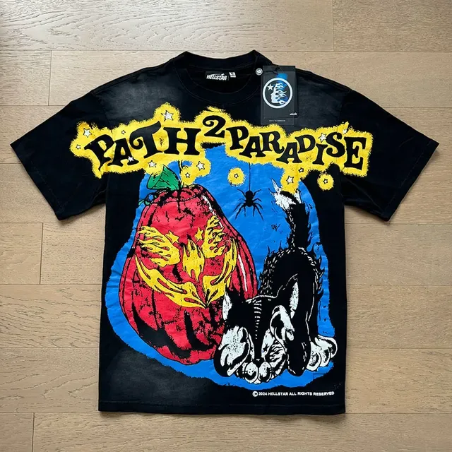 Hellstar Black Multicolor Oversized Fit Double-Sided Graphic Print T-Shirt 8