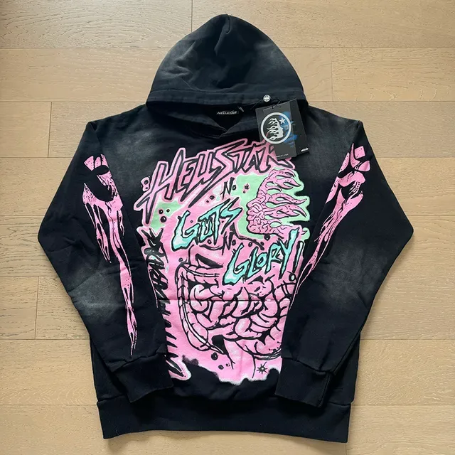 Hellstar Black Pink Graphic-Print Oversized Fit Tracksuit 10