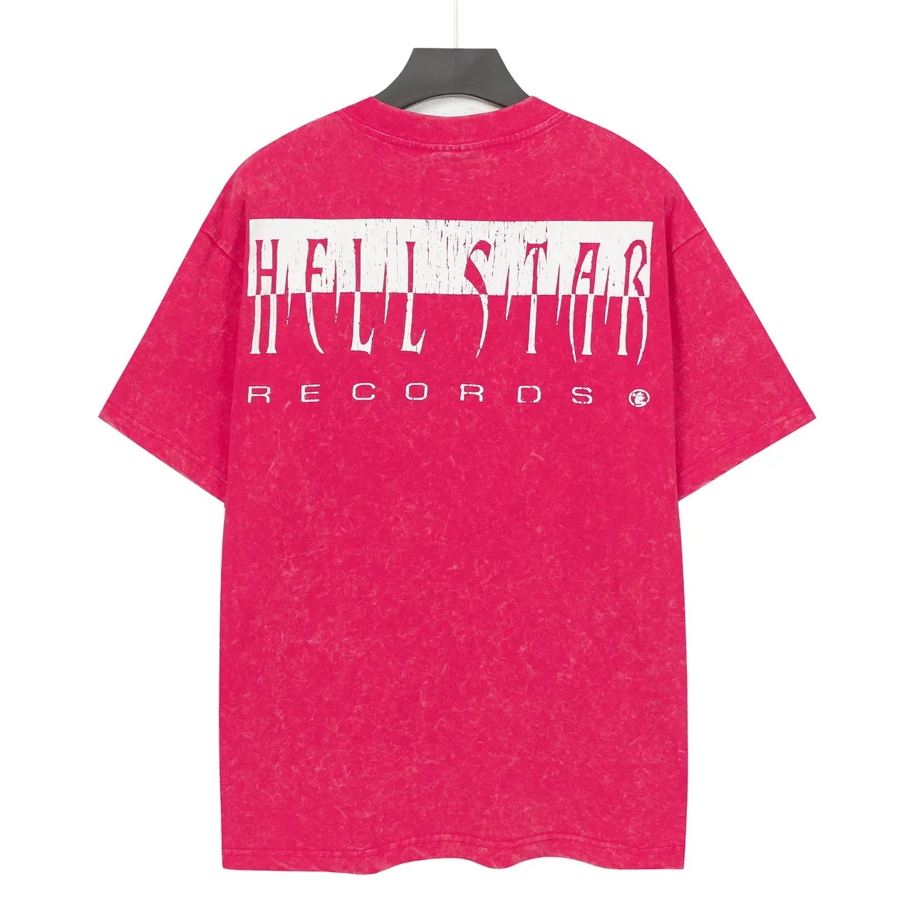 Hellstar Pink Black Oversized Fit Distressed Acid-Wash Finish T-Shirt 3