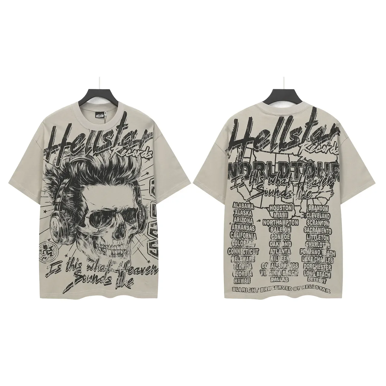 Camiseta oversized Hellstar Records com estampa de caveira 2