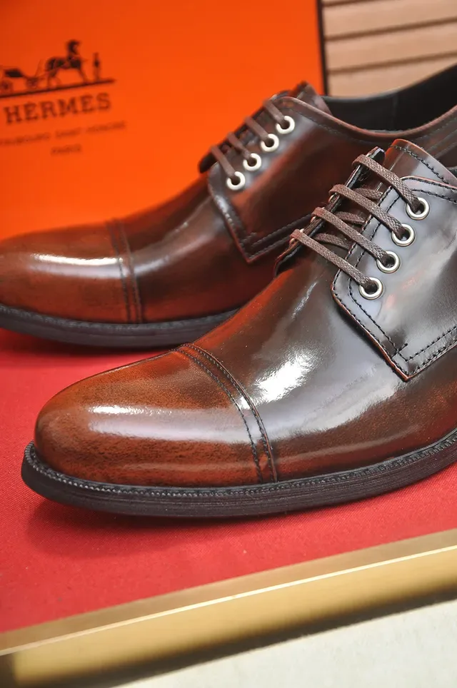 Hermès Sapatos Oxford Couro Marrom Polido Cap-Toe 2