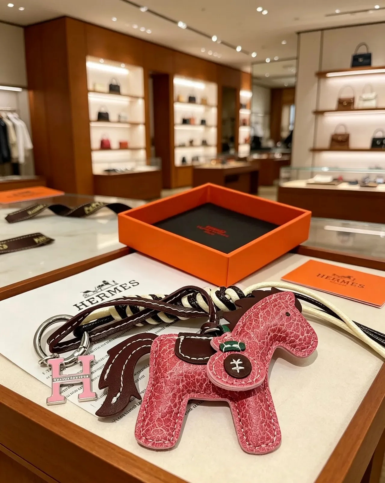 Hermès Cheval d’Hermès Red Crackled Leather Horse Charm Saddle Bag 2