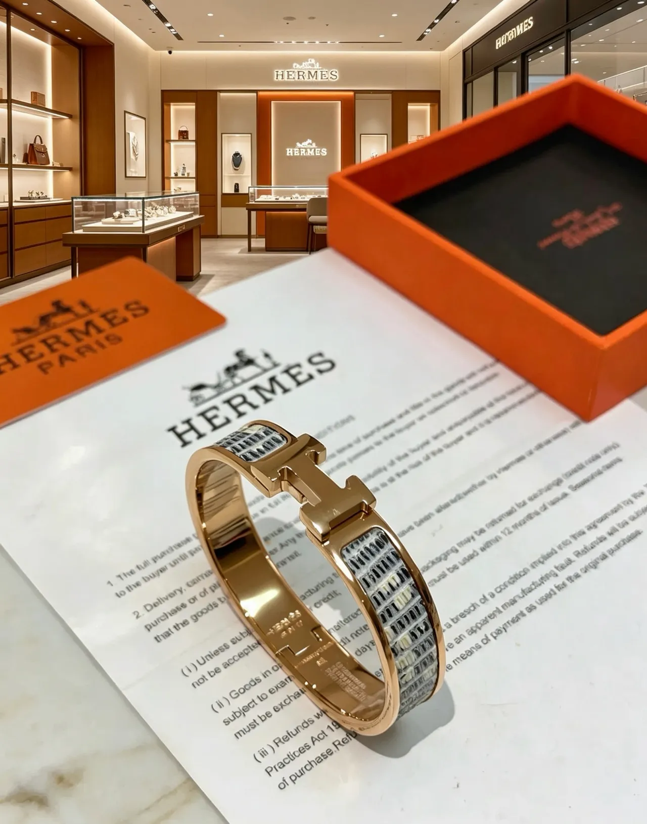 Hermès Clic H Gold Black Rigid Bangle Toggle Clasp Bracelet 2