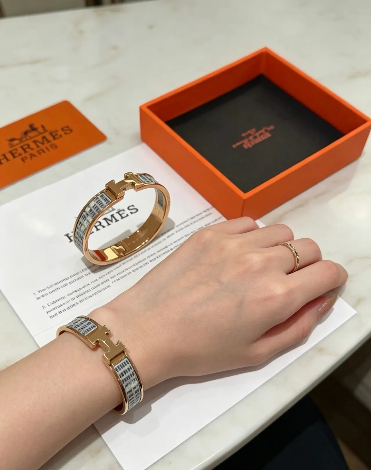 Hermès Clic H Gold Black Rigid Bangle Toggle Clasp Bracelet 3