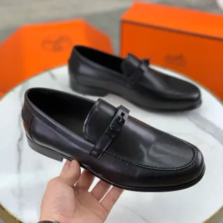 Hermès H Loafer Black Polished Leather Loafer