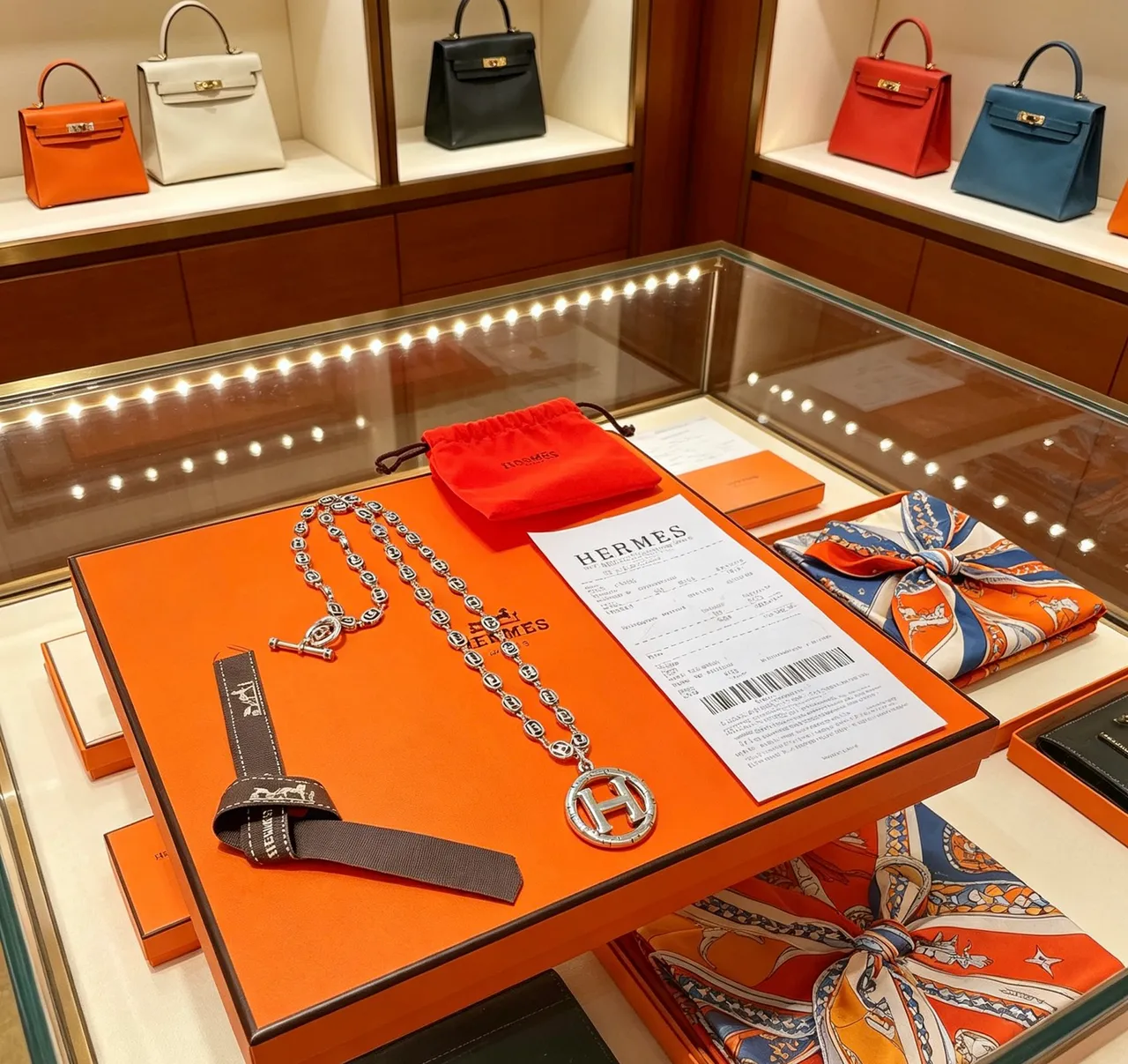 Hermès H Motif Silver Chain Necklace 2