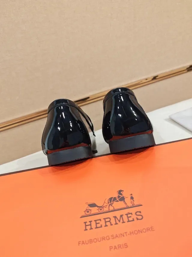 Hermès H-Patent नेवी ब्लू पेटेंट लेदर हॉर्सबिट बकल लोफर 3