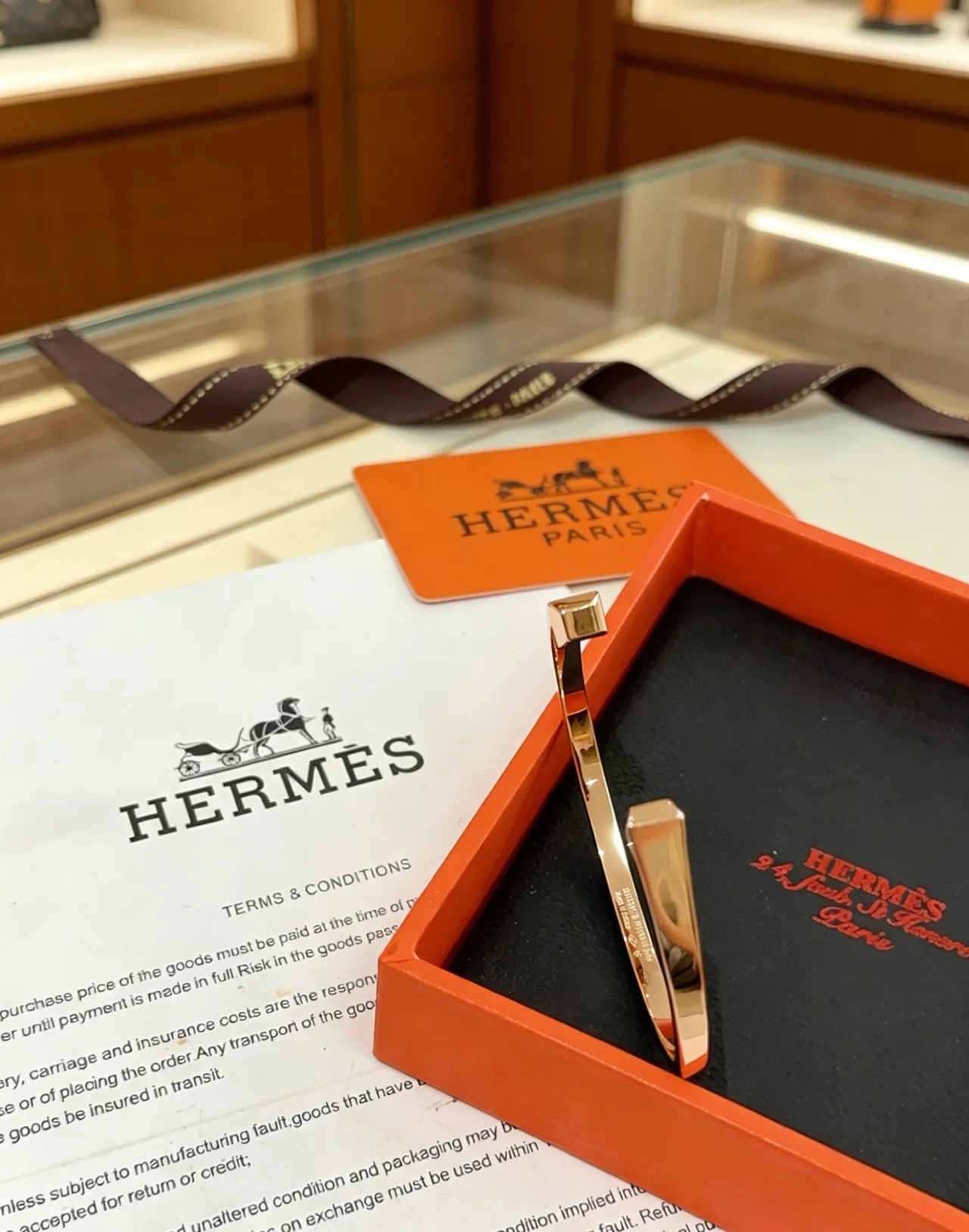 Hermès Juste un Clou Gold-Tone Faceted Open Bangle Bracelet 2