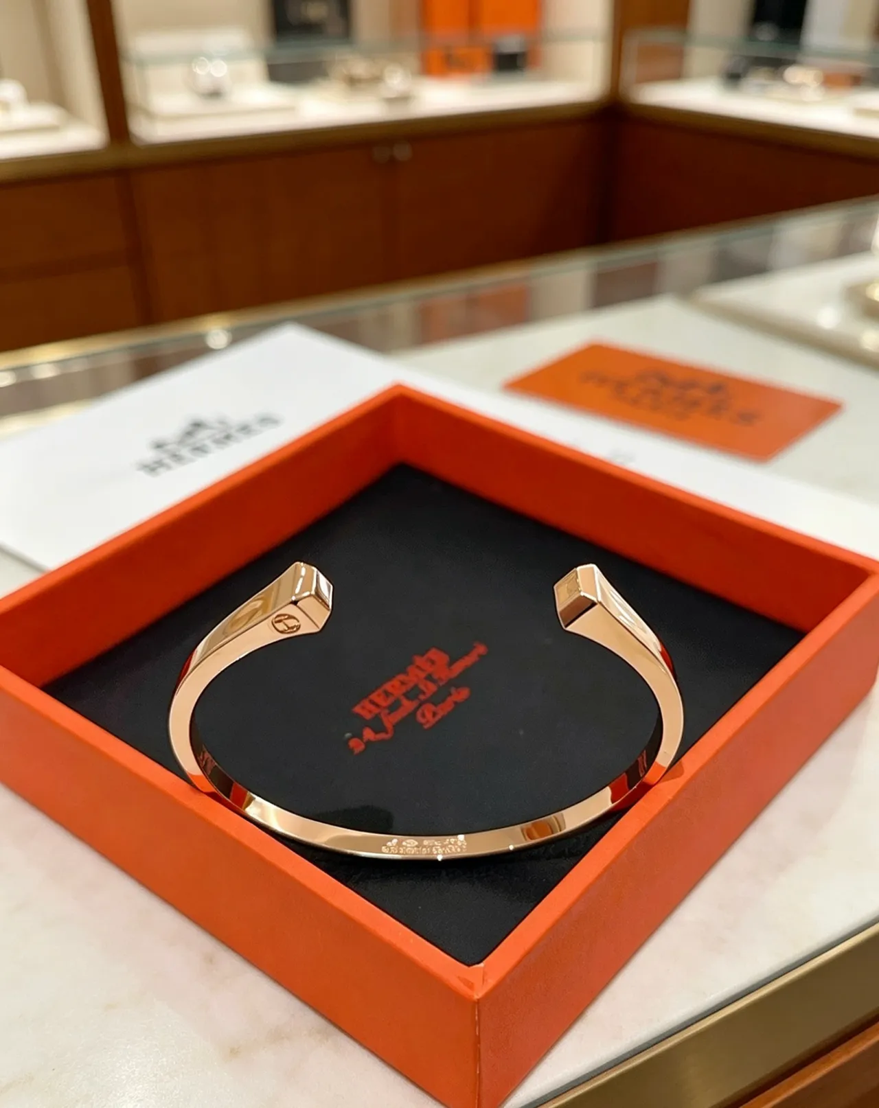 Hermès Juste un Clou Gold-Tone Faceted Open Bangle Bracelet 4