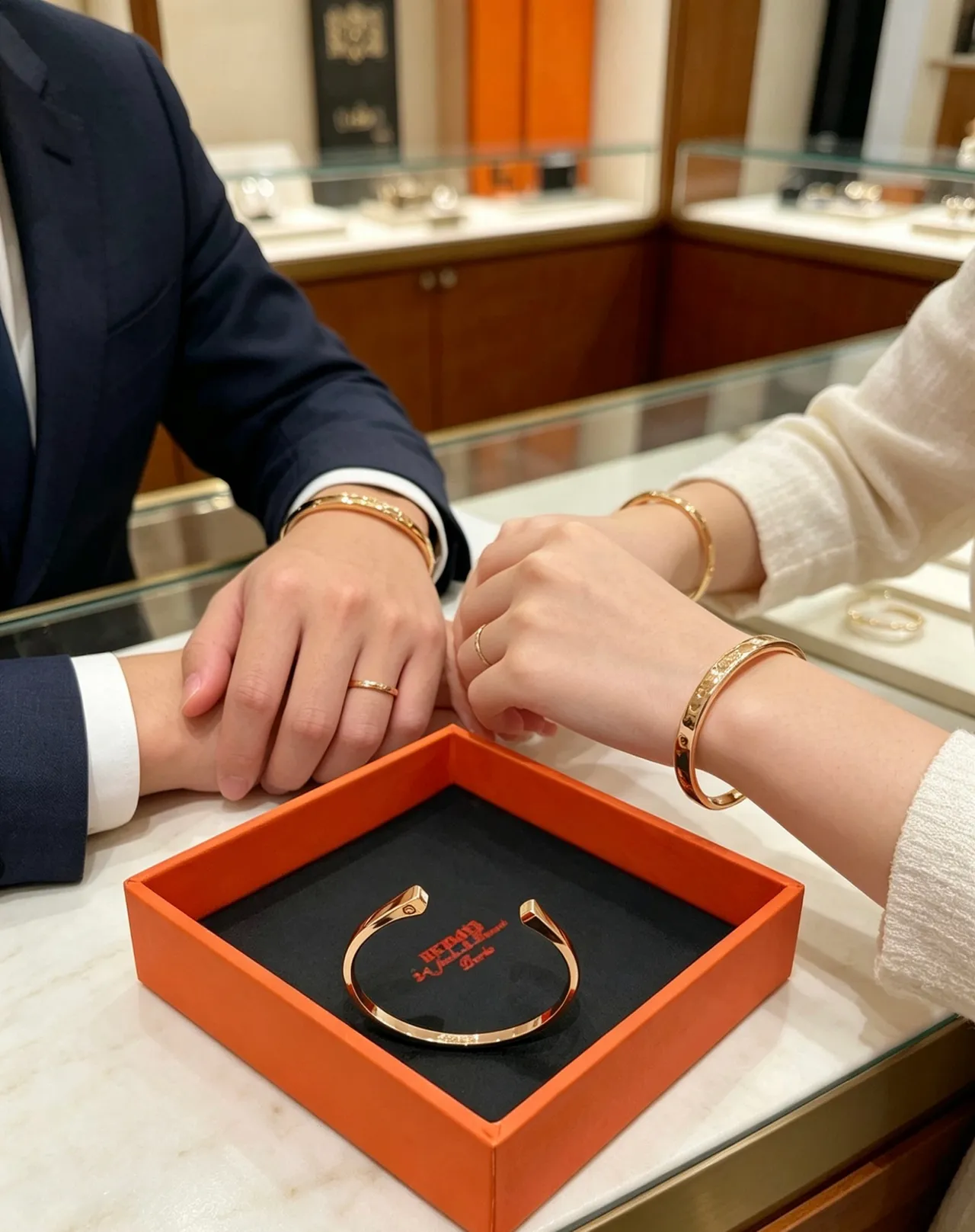 Hermès Juste un Clou Gold-Tone Faceted Open Bangle Bracelet 5