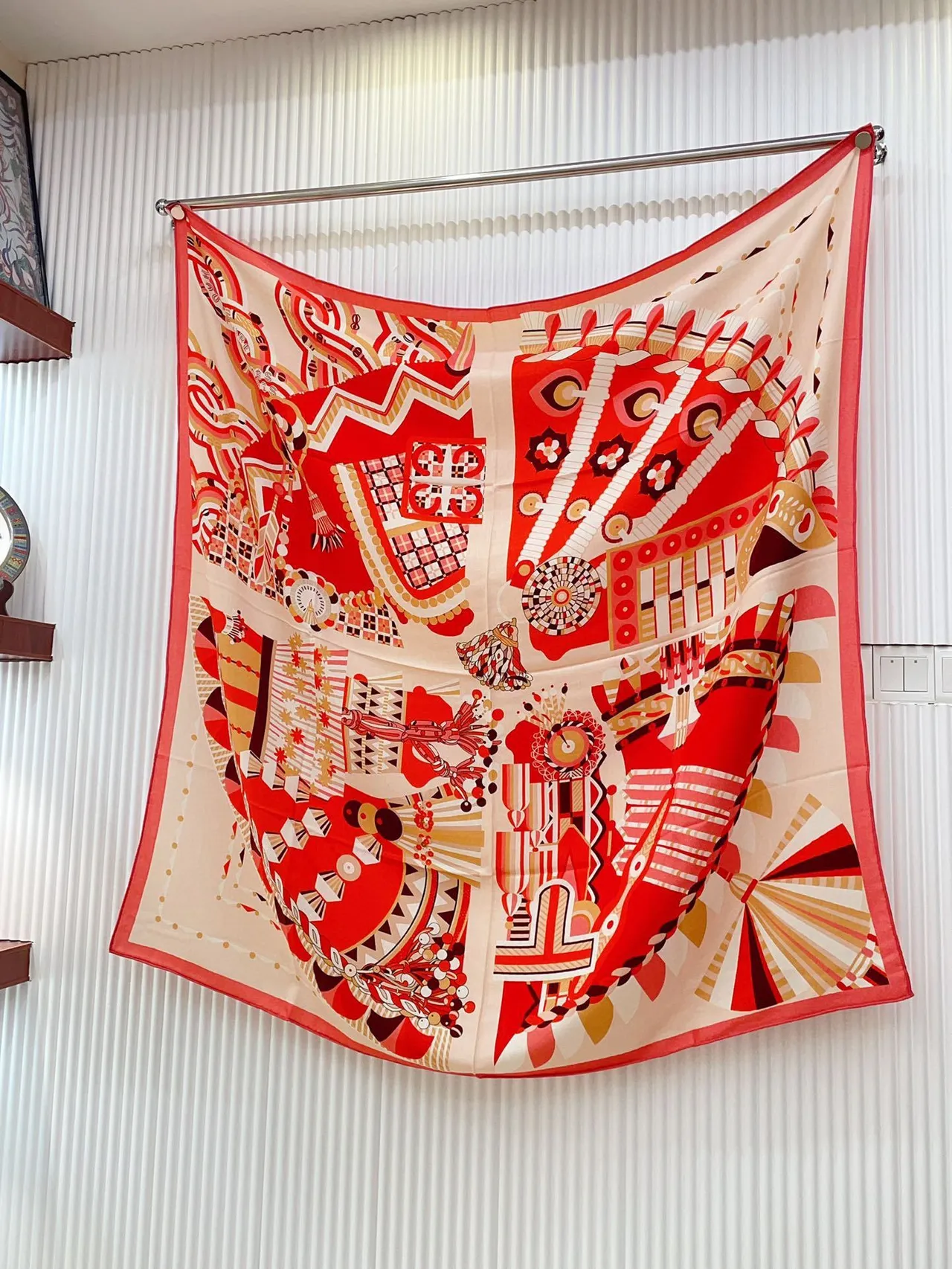Hermès Multicolor Geometric Print Silk Scarf 6