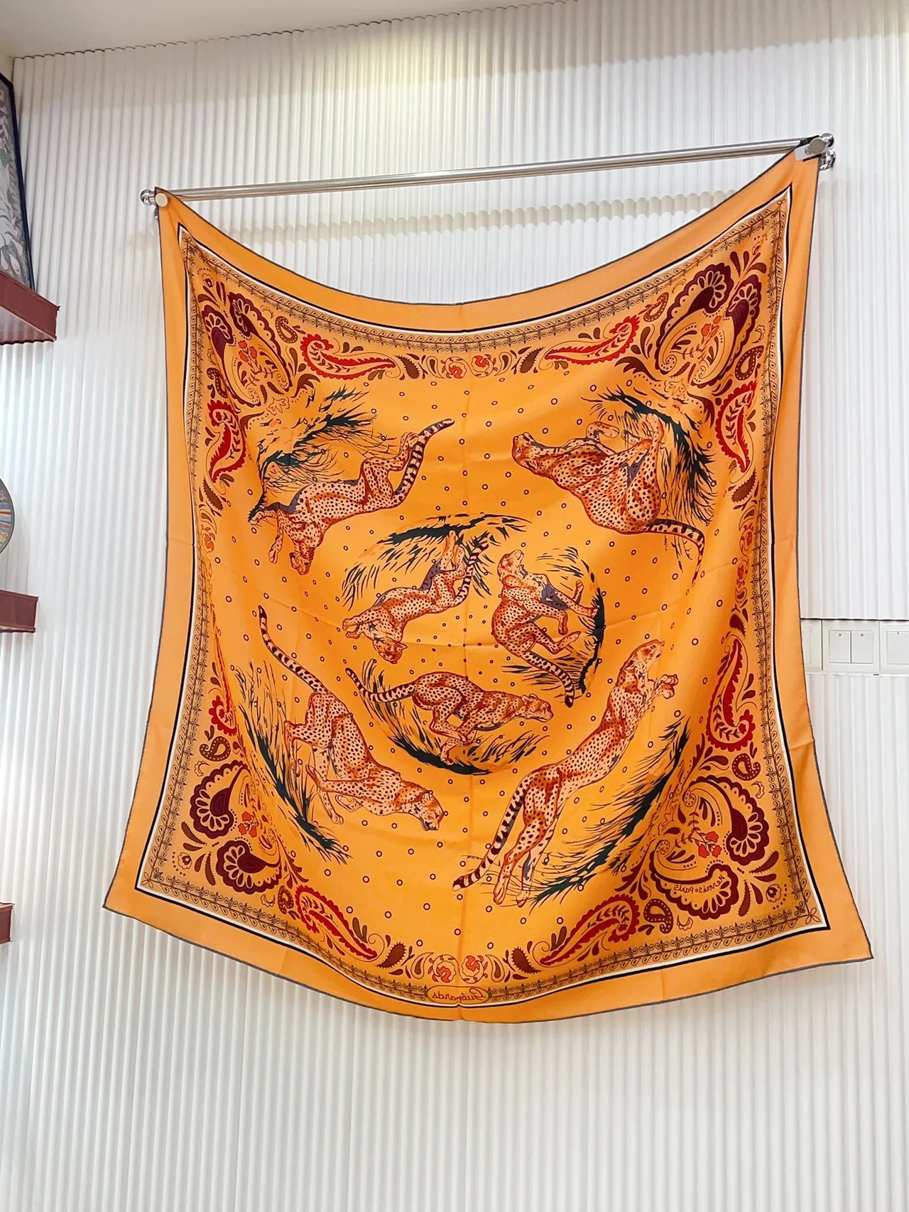 Hermès Multicolor Printed Silk Scarf 7